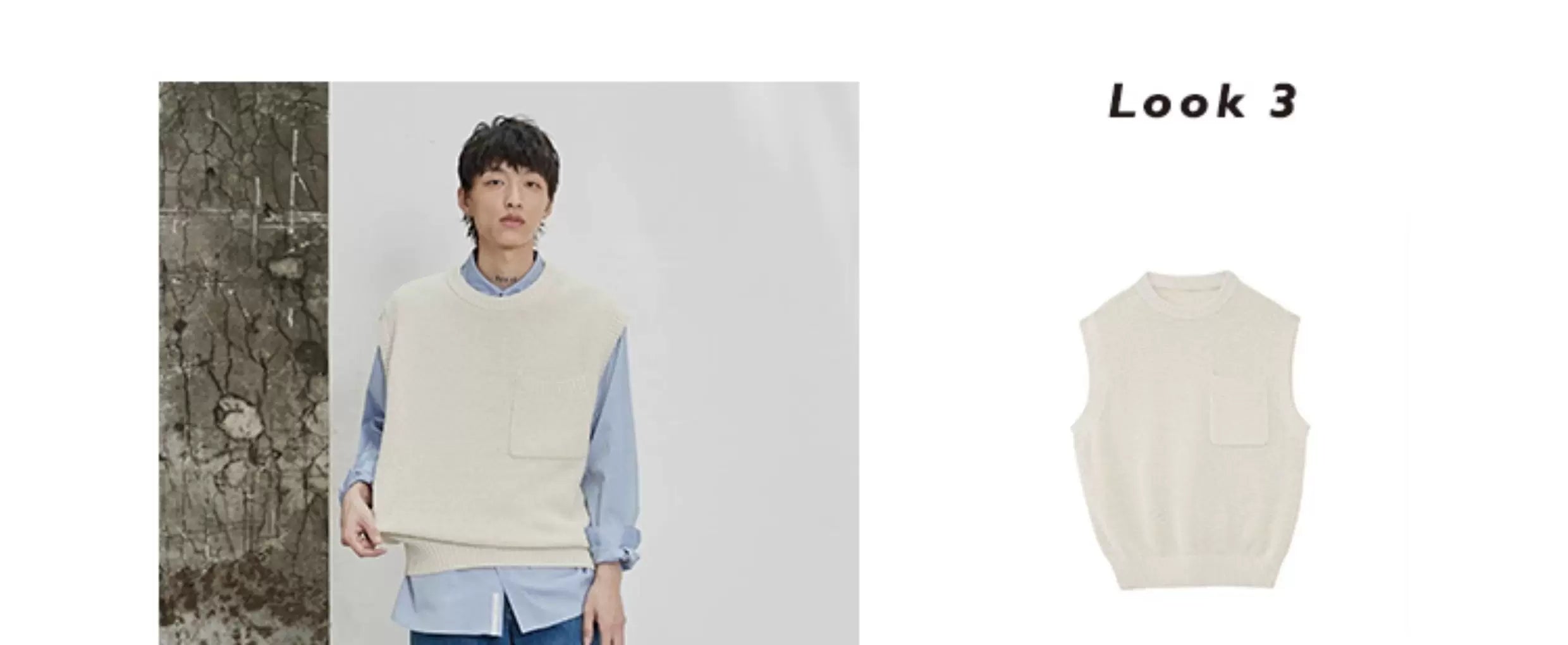 80s Cotton Oxford Asymmetric Pocket Shirt