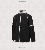 Corduroy Patchwork Distressed Cape Coat