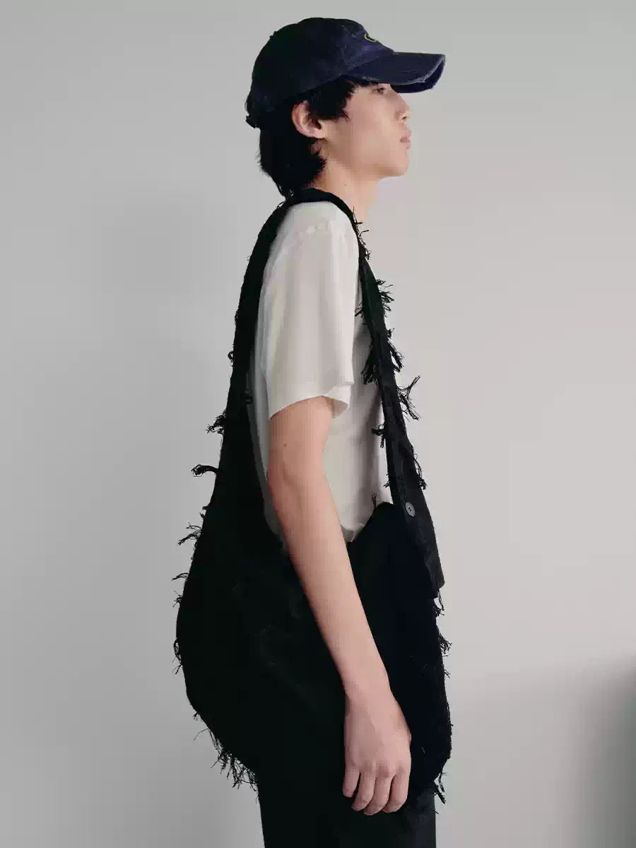 Curved Fringed Diamond Mummy Bag
