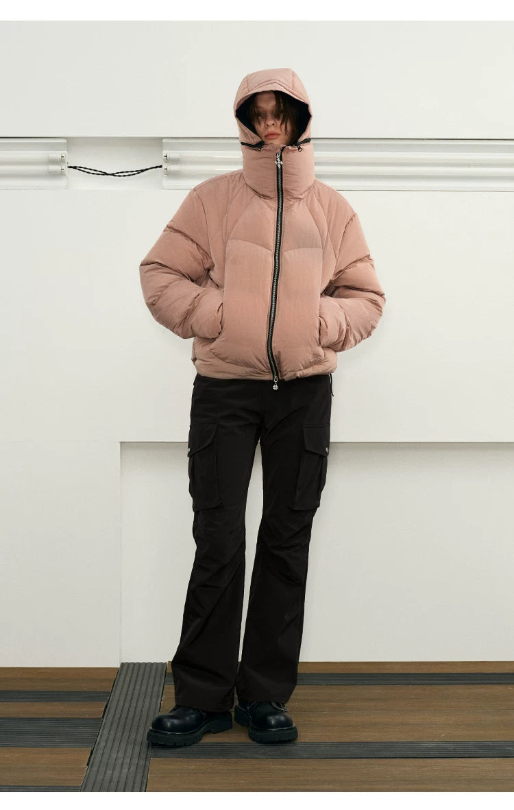 Reflective Liquid Nylon Cargo Parachute Pants