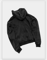 Loose Distressed Dark Metallic Print Sweatshirt