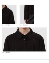 Black Boxy Fit Fake Two-Piece Polo