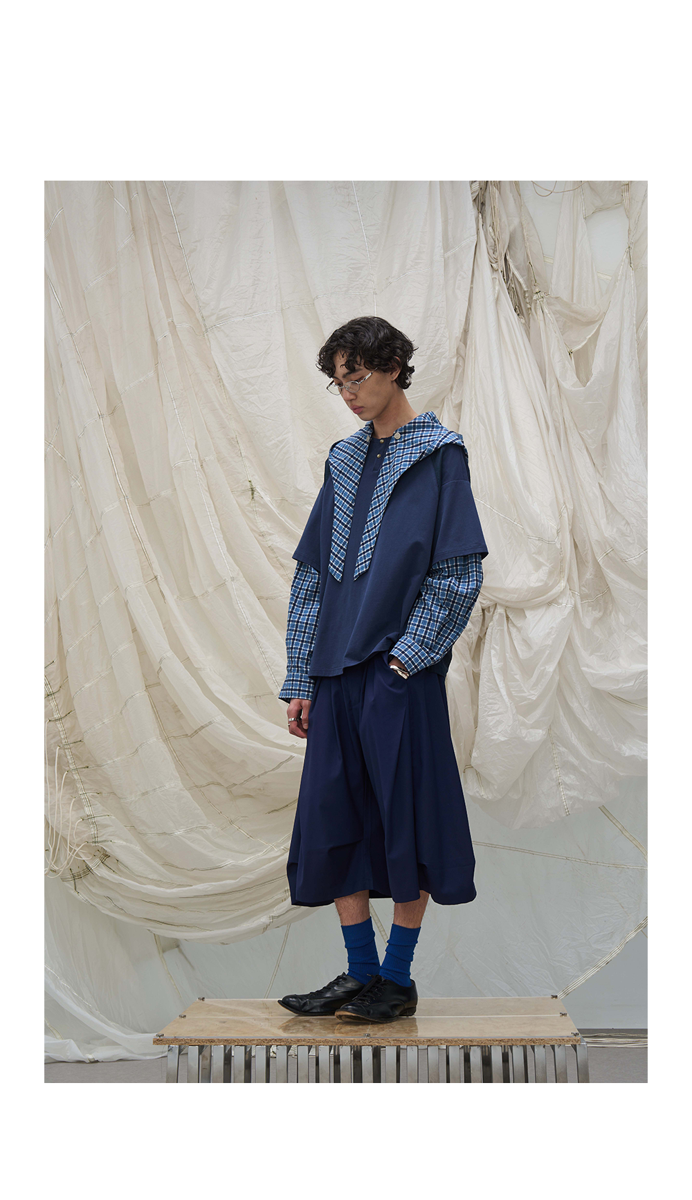 Pleated Draped Cropped Dress Pants