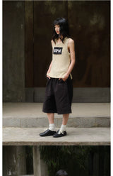 Stretchy Frayed Printed Tank Tops