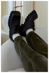 Men's Square Toe Leather Derby Shoes