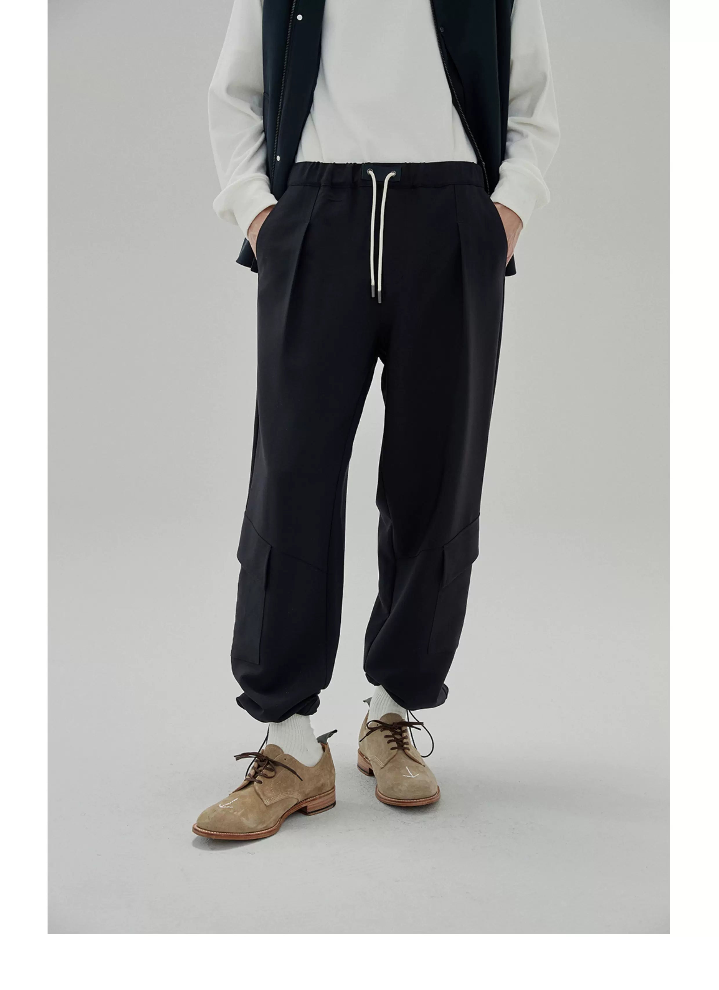 Tapered Drawstring Pocket Cargo Pants