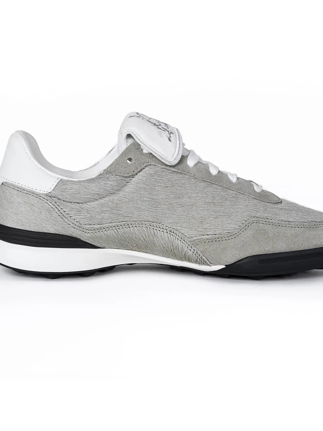 Gray Horsehair Platform Sneakers