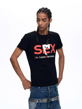Streetwear Letter Print Crew Neck Tees