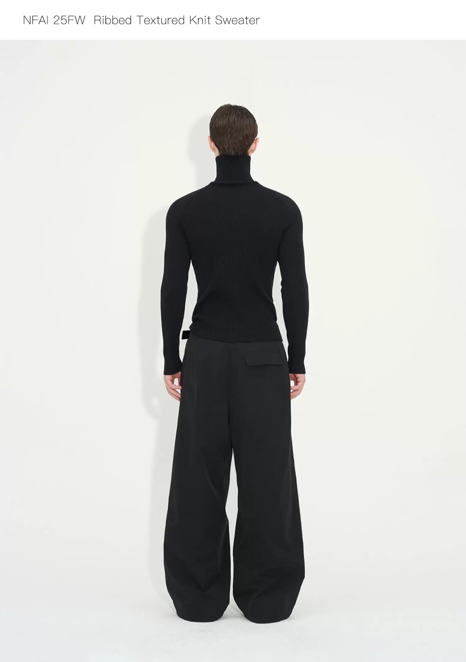Long Sleeve Turtleneck Ribbed Knit Top