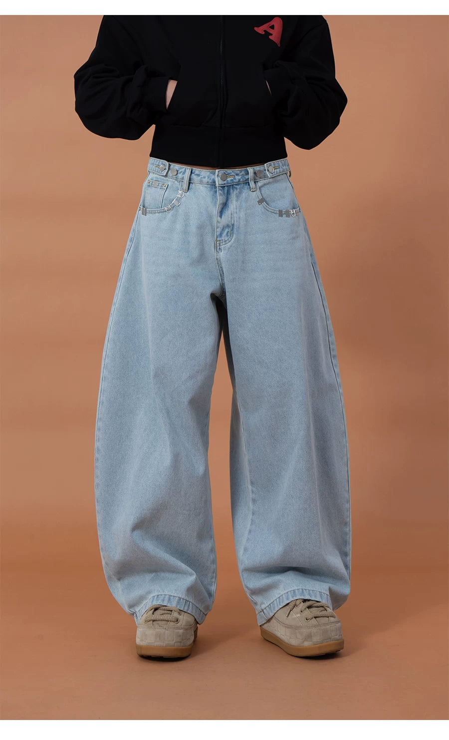 Men's Wide Leg Light Blue Jeans