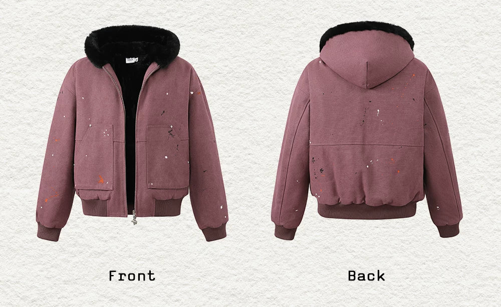Men's Splatter Canvas Padded Jacket