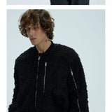 Warm Heavy Fur Bomber Puffer Coat