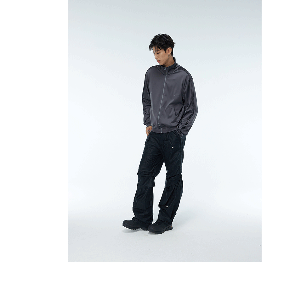 Two-Color Stretchy Cooling Quick-Dry Zip Sweatshirt