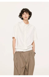White Short Sleeve Harrington Houndstooth Shirt