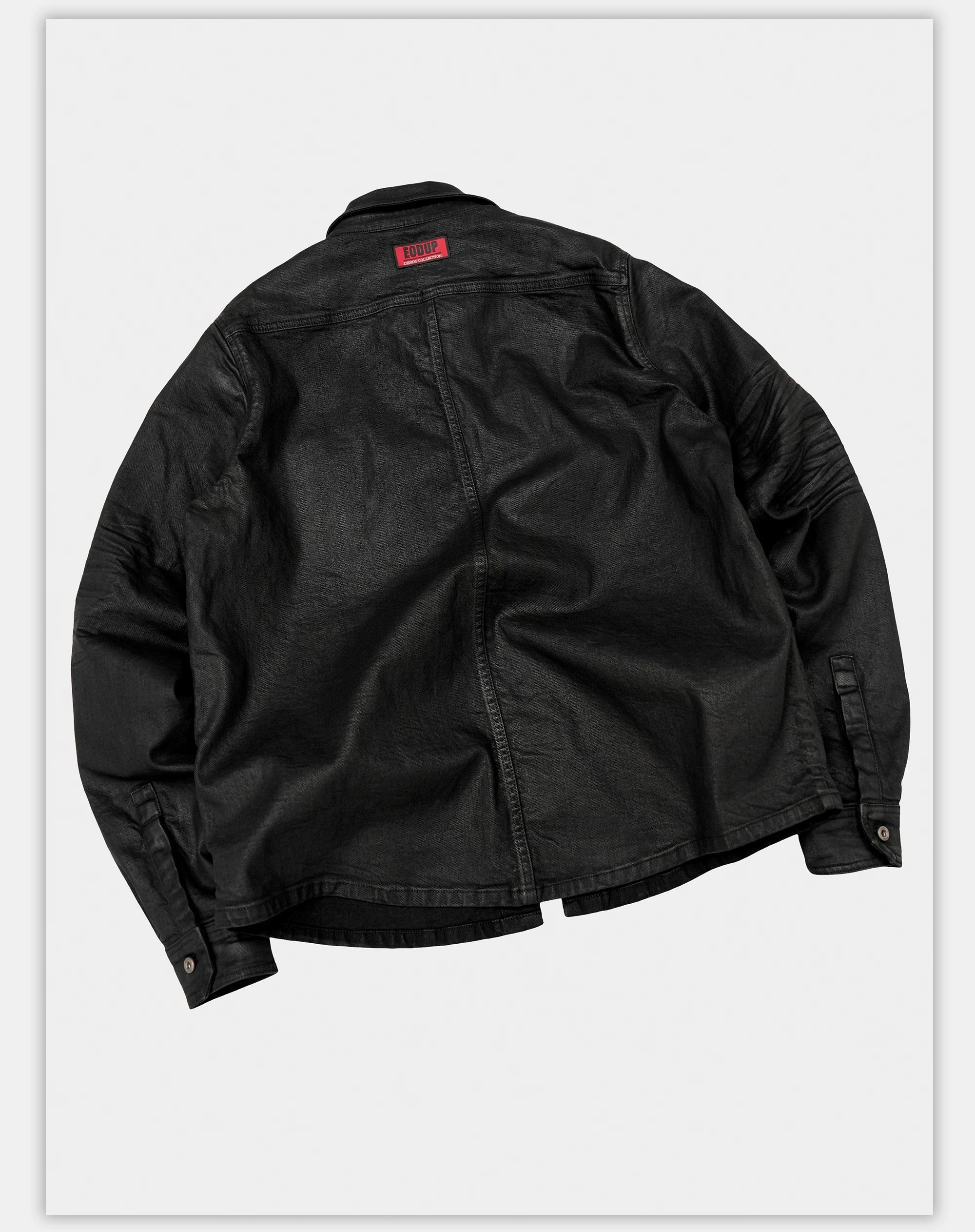 Dark Waxed Oversized Denim Shirt Jacket