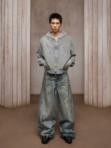 American Washed Rhinestone Straight Leg Jeans