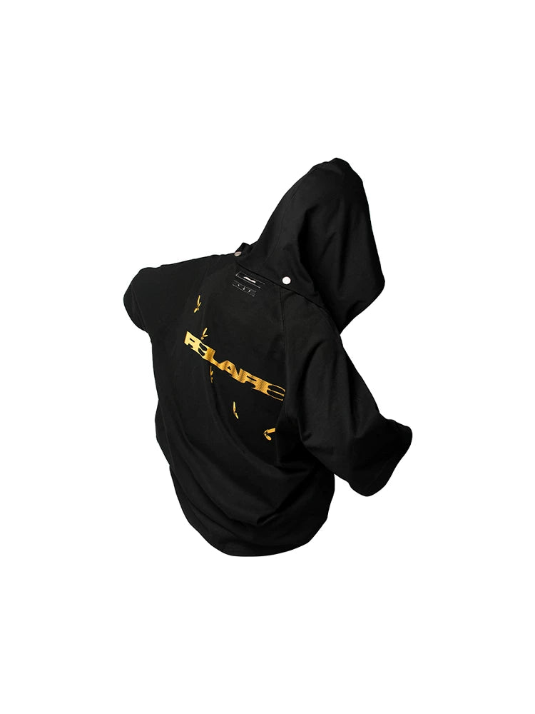 Skin-Friendly Short-Sleeve Detachable Small Hooded Tee
