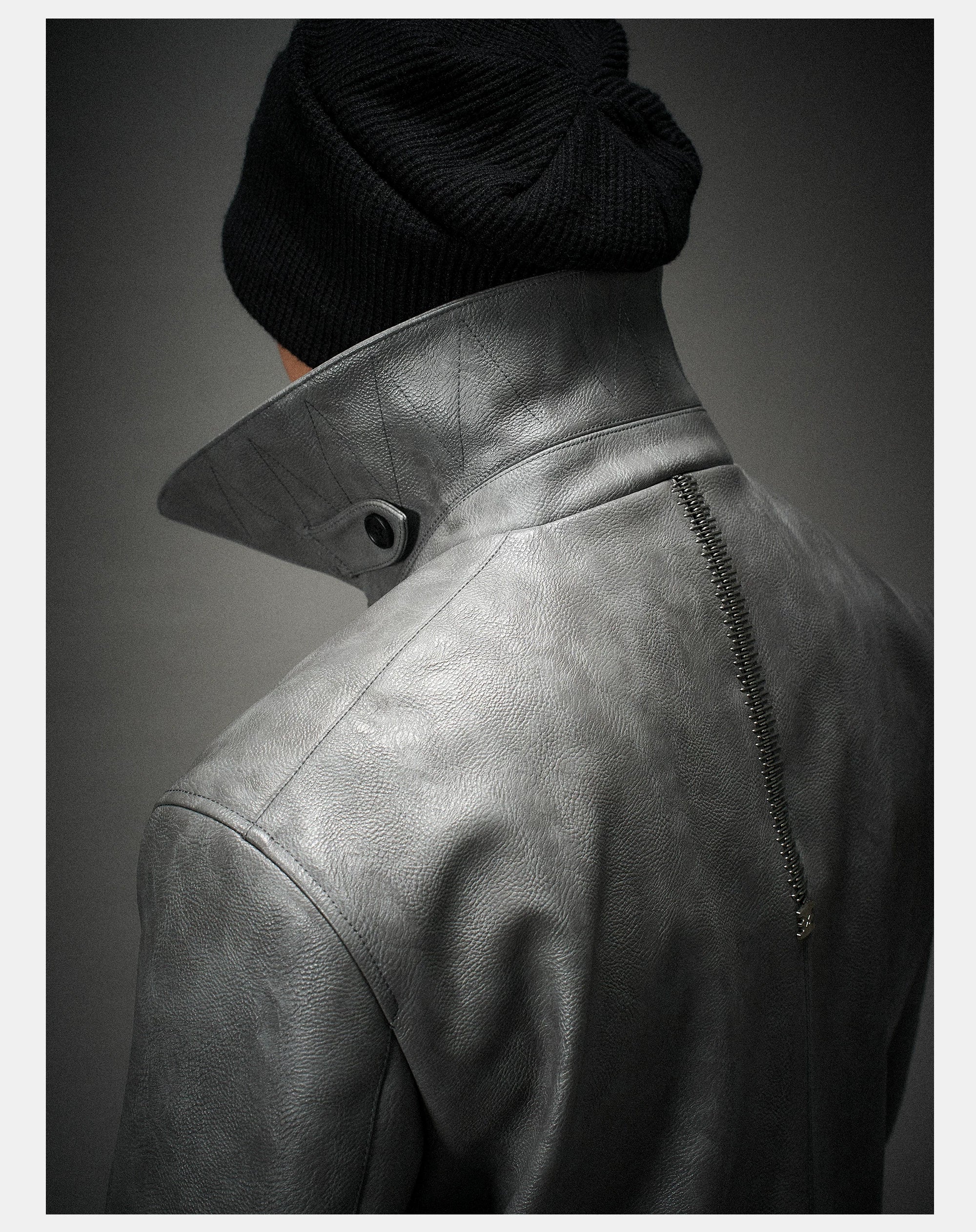 Vintage Stand Collar Biker Jacket