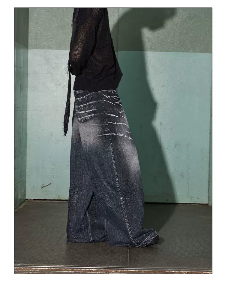 American Vintage Washed Distressed Baggy Jeans