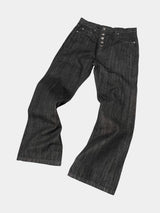 Flared Asymmetrical Raw Selvedge Jeans