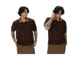 Double Collar Cutout Cotton Polo
