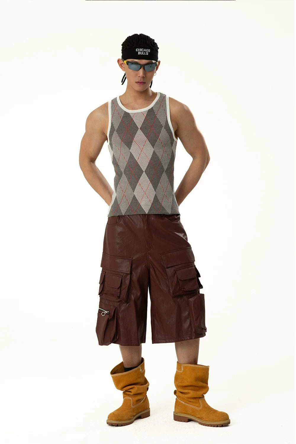 Men's Colorblock Plaid Knit Sports Vest