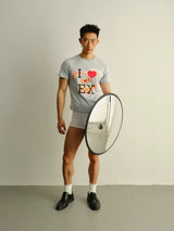 Short Sleeve Elastic Heart Print Tees