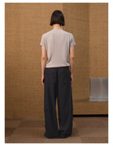 Wool Plaid Drop Crotch Cargo Pants