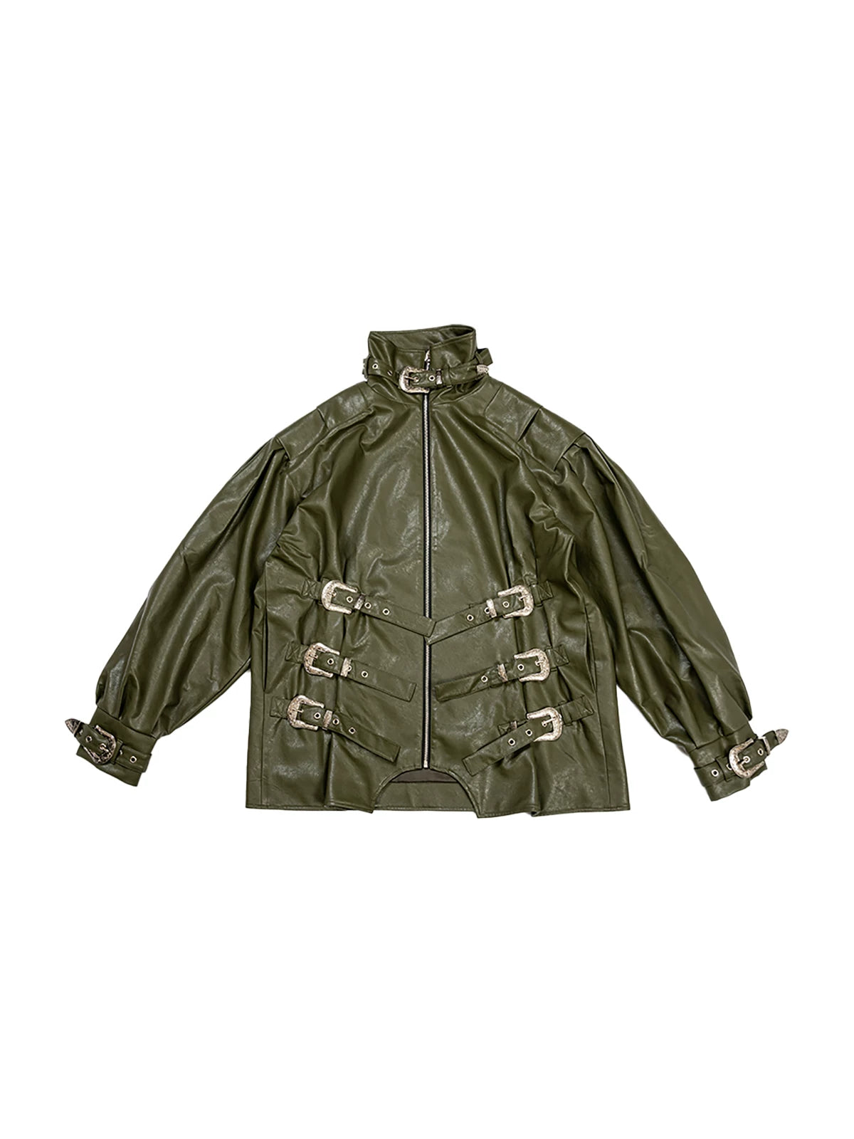 Loose Riveted Punk Leather Jacket