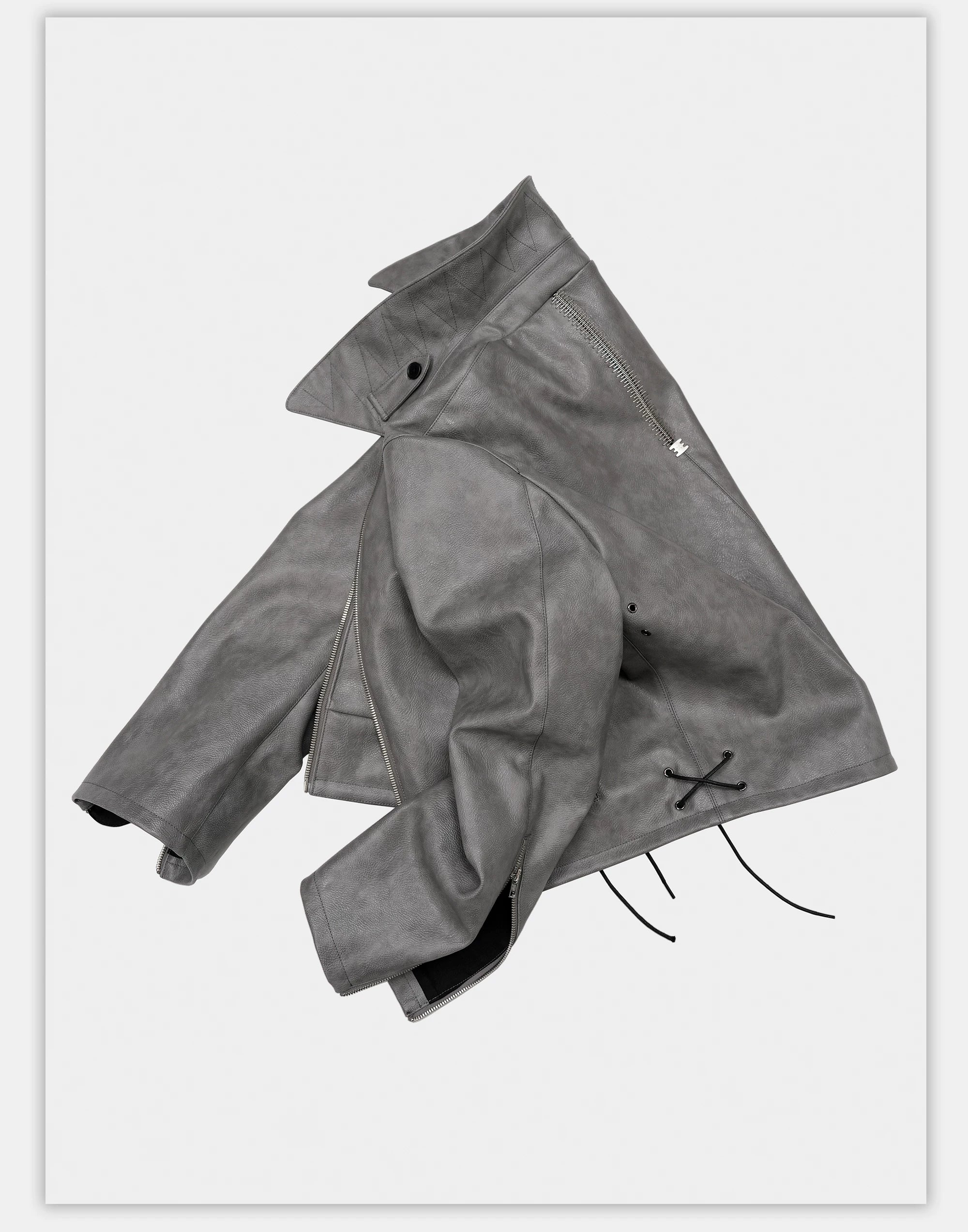 Vintage Stand Collar Biker Jacket