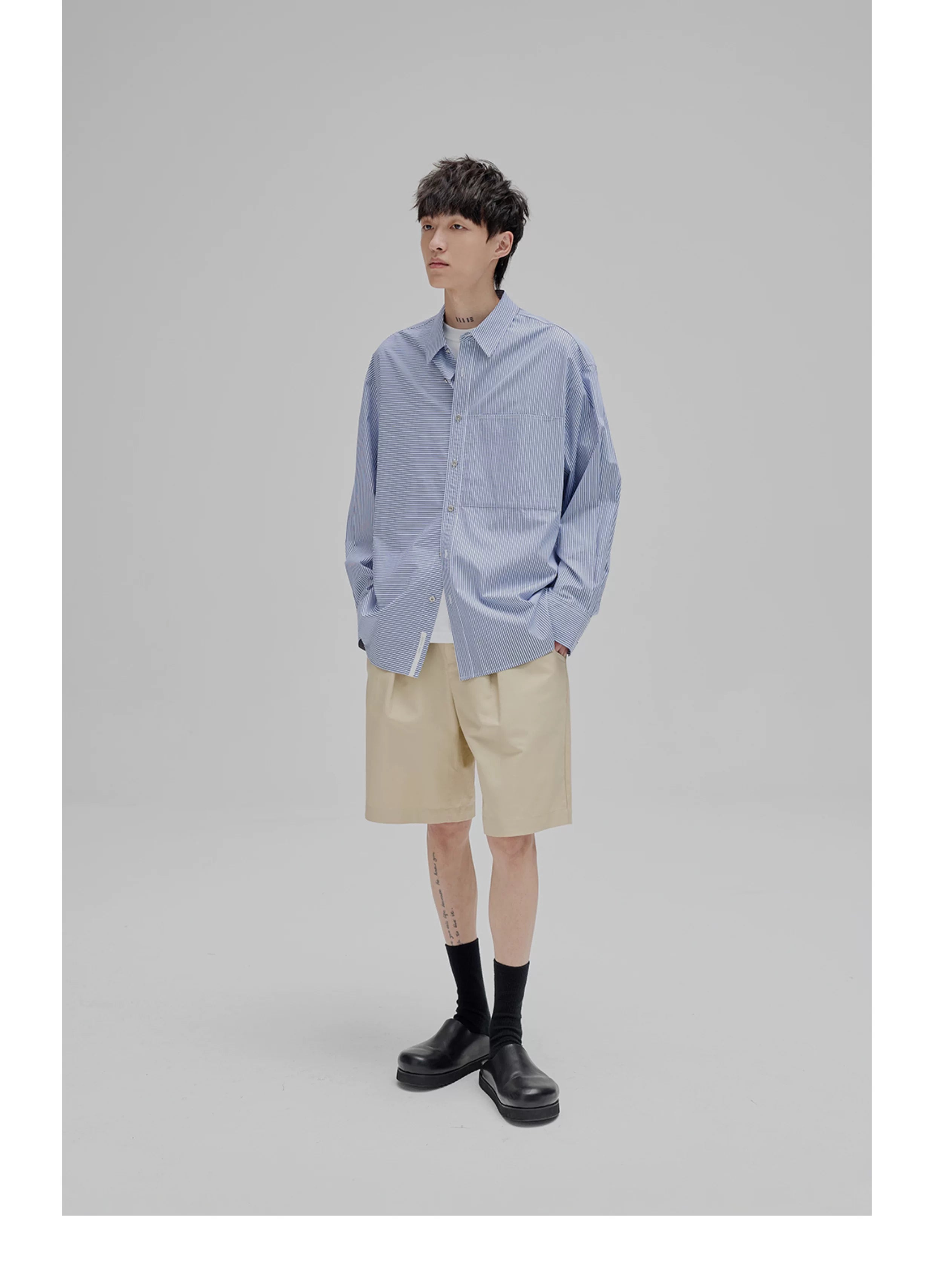Striped Paneled Pocket Shirt
