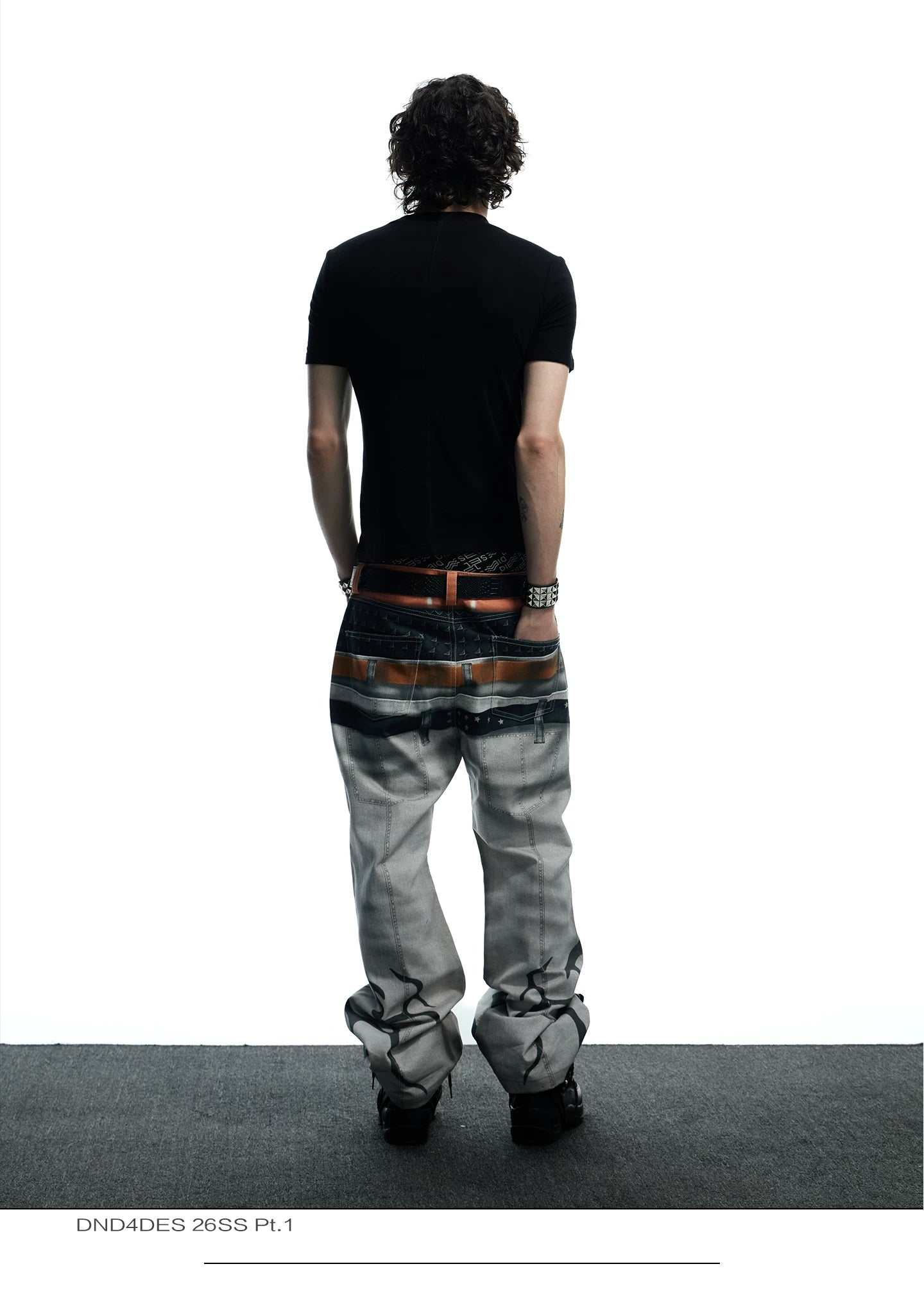 3D Tiger Print Flare Jeans