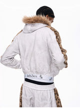 Men's Leopard Fur Hooded Cardigan