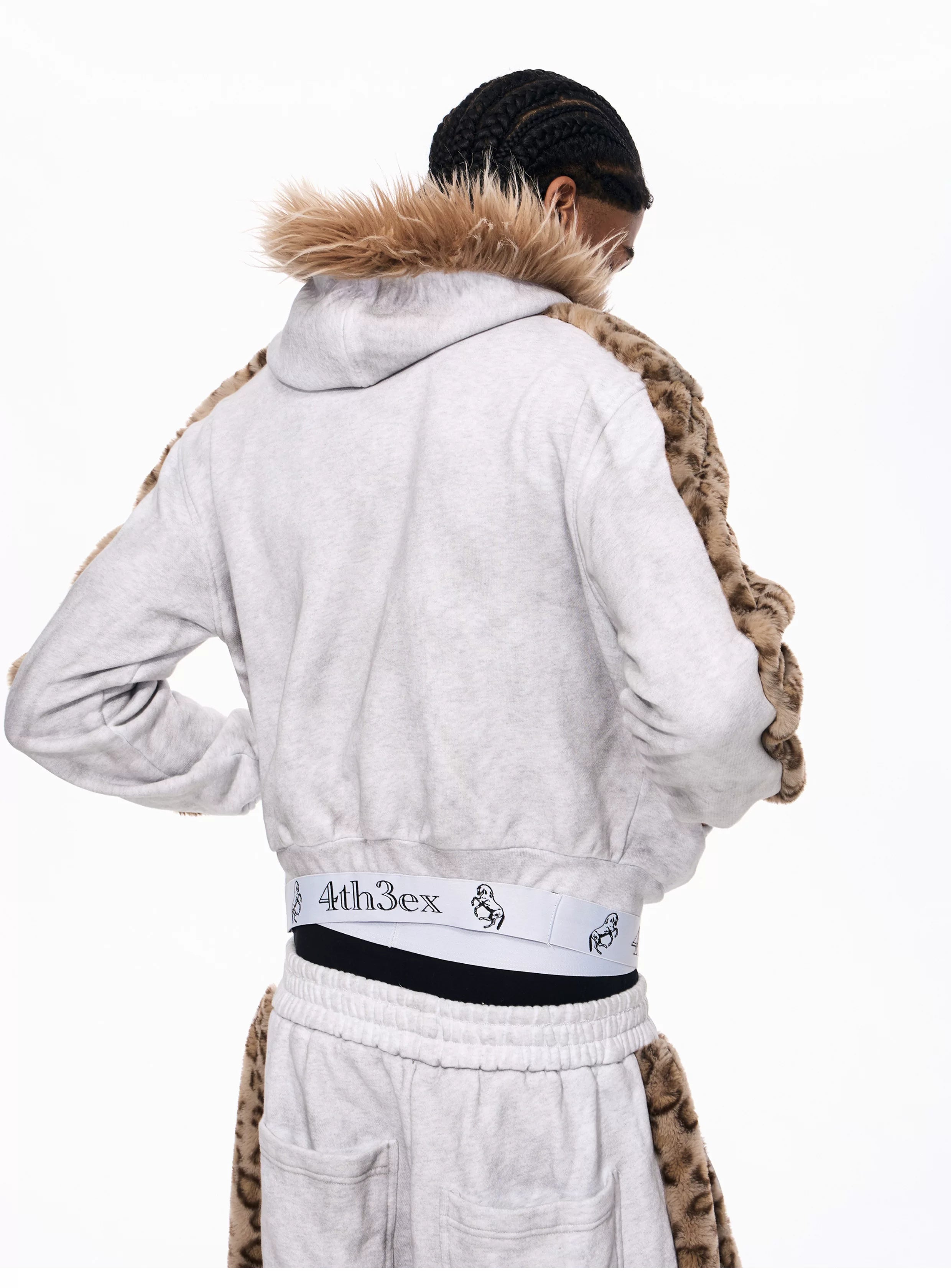 Men's Leopard Fur Hooded Cardigan