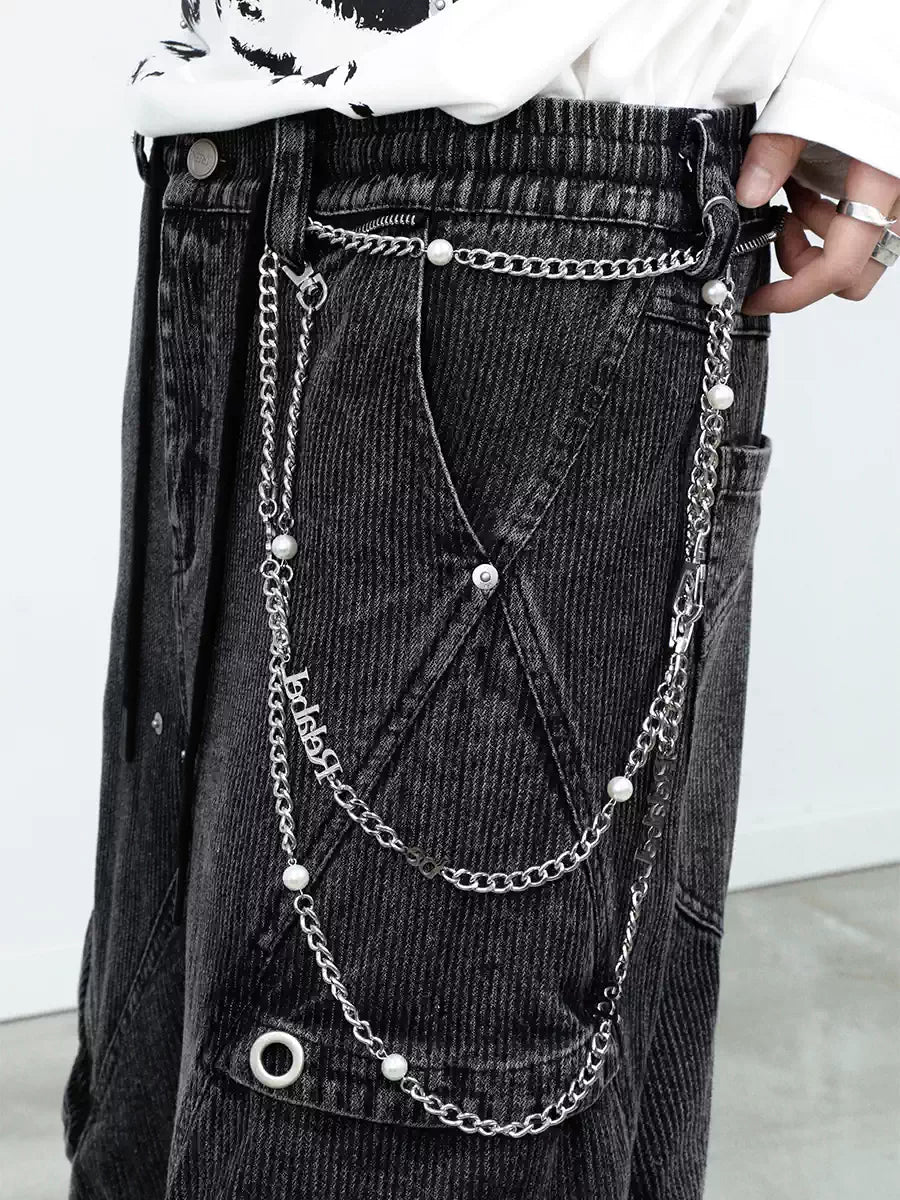 Pearl Segmented Letter Pants Chain