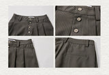 Nut Brown Pleated Straight Pants
