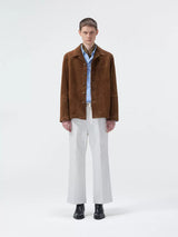 Cupro Lined Suede Leather Lapel Jacket