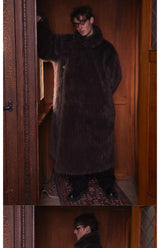 Unisex Oversized Knee-length Faux Fur Coat
