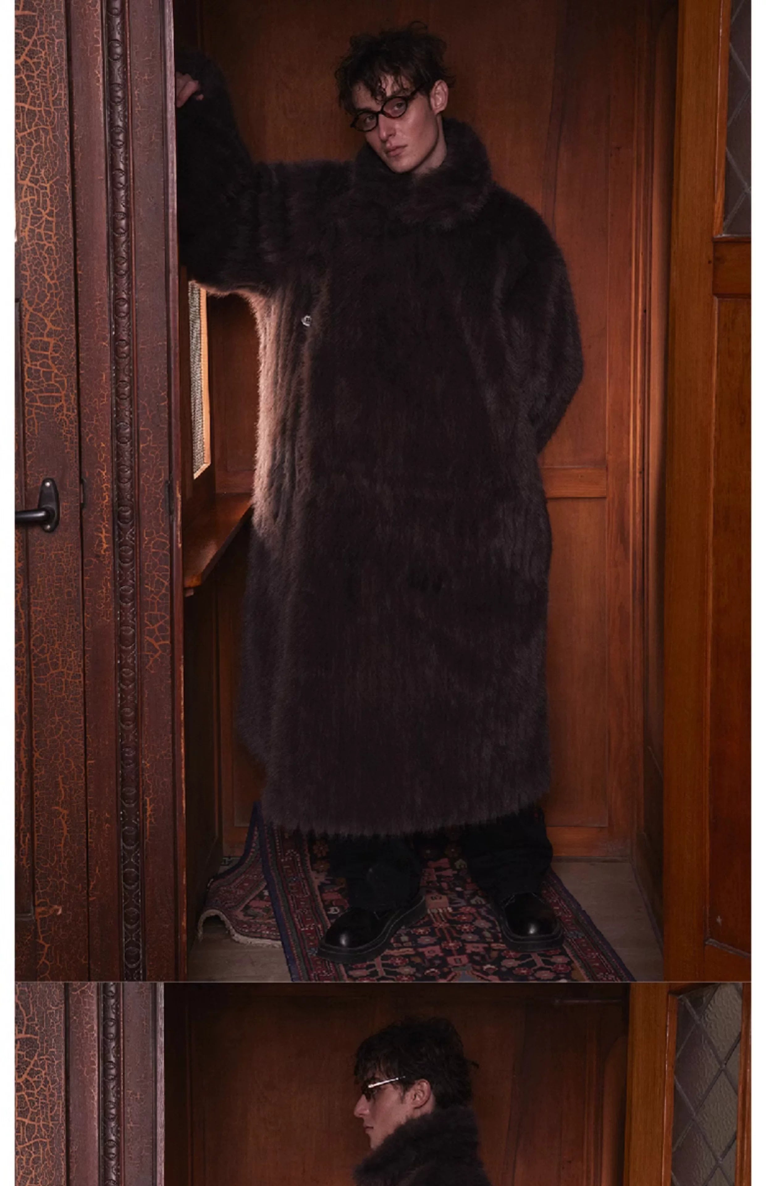 Unisex Oversized Knee-length Faux Fur Coat