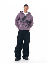 Men's Embroidered Horse Washed Hoodie