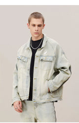 Mud Washed Distressed Denim Jacket