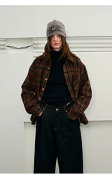 Men's Long-sleeve Plaid Wool Blend Shirt