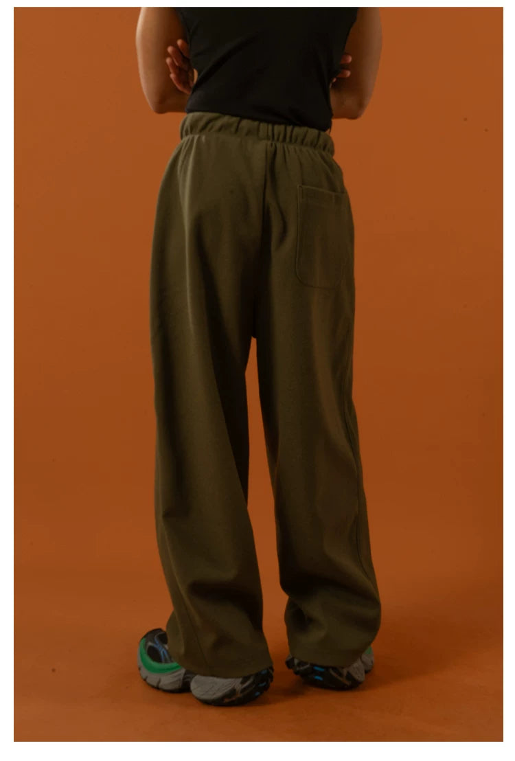 Men's Drawstring Wool Wide Leg Pants