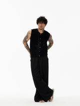 Black Sleeveless Knit Vest