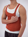 Black Red Faux Two-piece Men's Vest