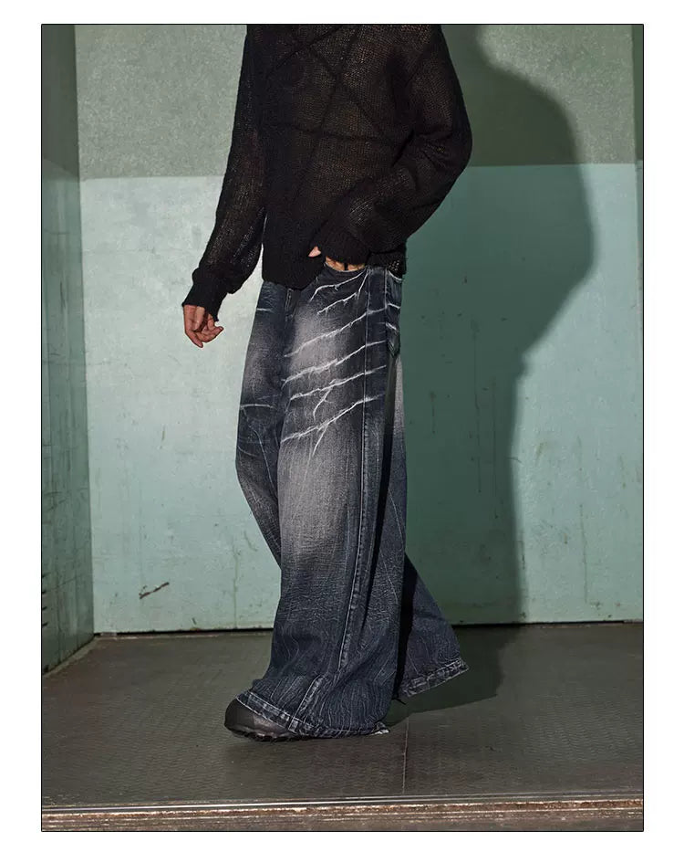 American Vintage Washed Distressed Baggy Jeans