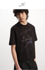 Baguette Print Textured Short-sleeve Tee