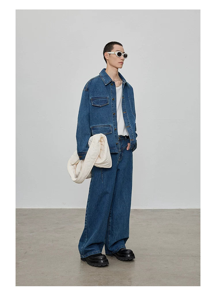 13 Oz Washed Straight Leg Jeans
