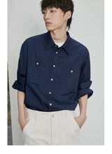 80s Cotton Oxford Asymmetric Pocket Shirt
