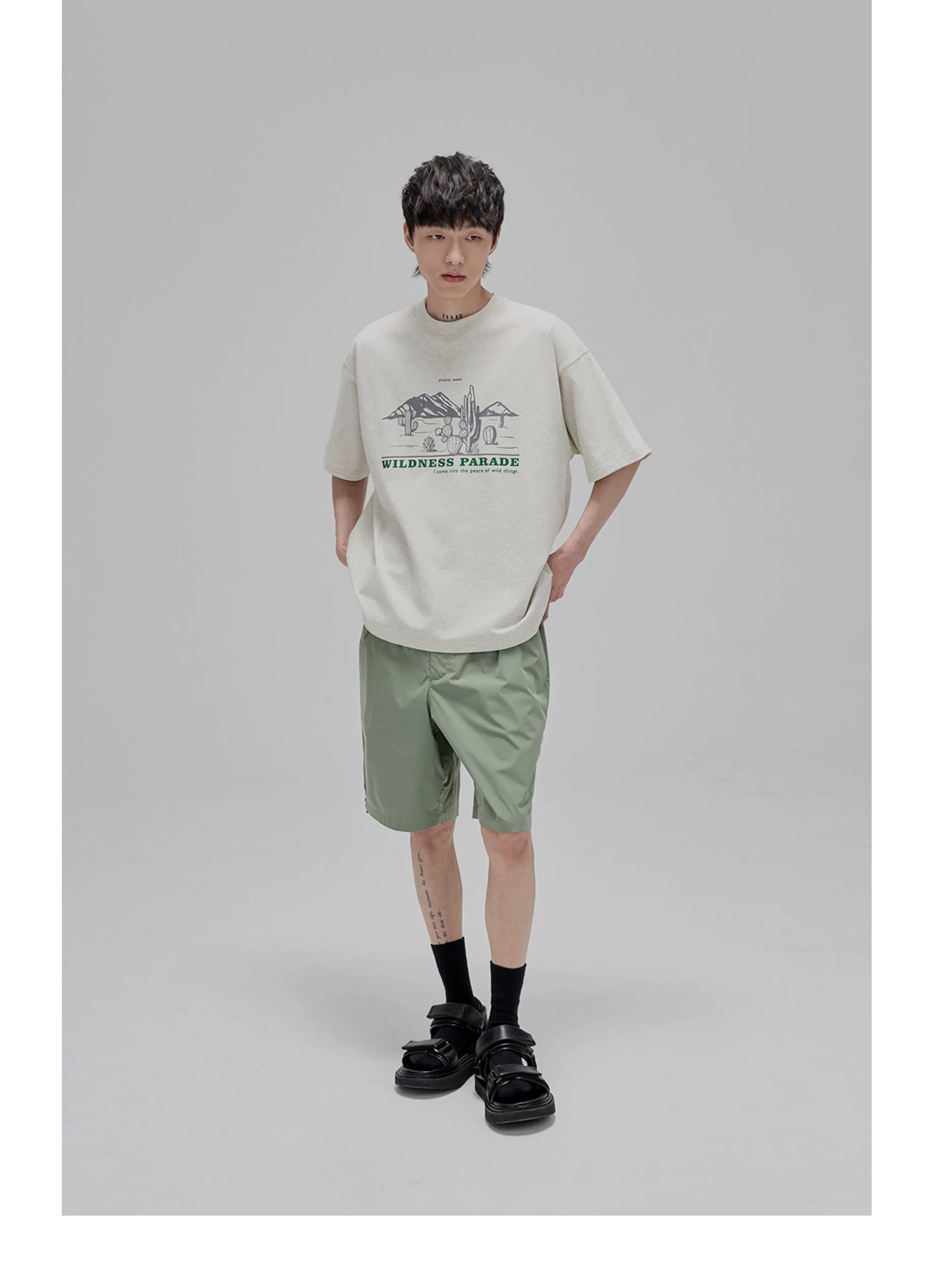 Illustrated Print Crew Neck Tee